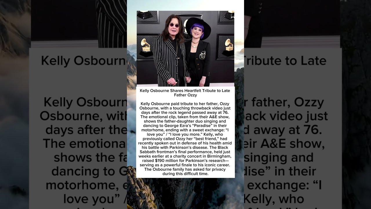 Kelly Osbourne Shares Heartfelt Tribute To Late Father Ozzy KellyOsbourne OzzyOsbourne RIP