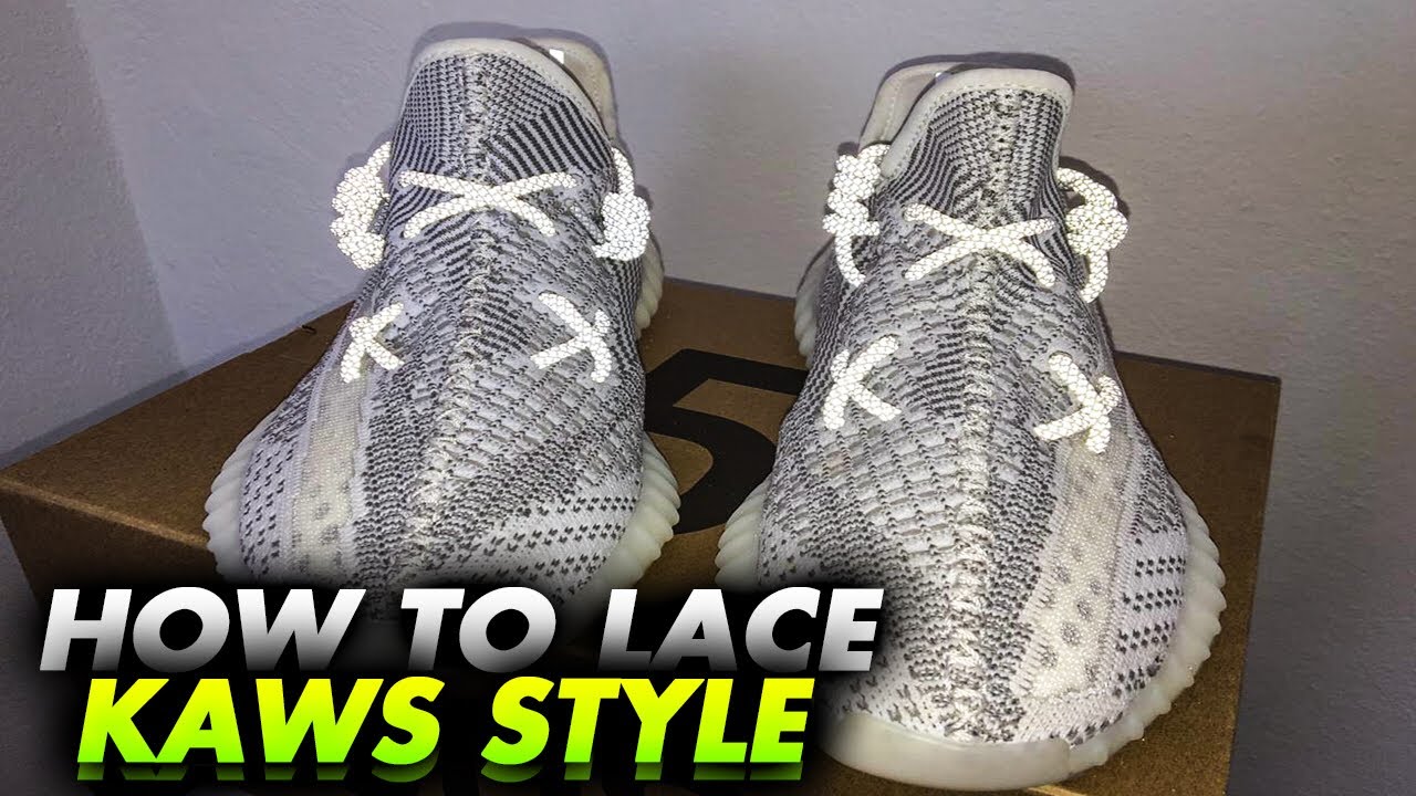 Como Amarrar Tus YEEZY 350V2 Style Kaws / how to lace your yeezy kaws style  - YouTube