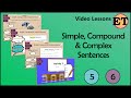 Simple, Compound & Complex Sentences | Video Lessons | EasyTeaching