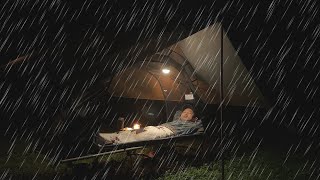Perfect! Heavy Rain Misty Forest, Relaxing and Calm-Solo Camping Rain