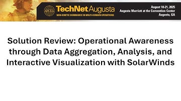 Solution Review: Operational Awareness Via Data Aggregation, Analysis  & Interactive Visualization