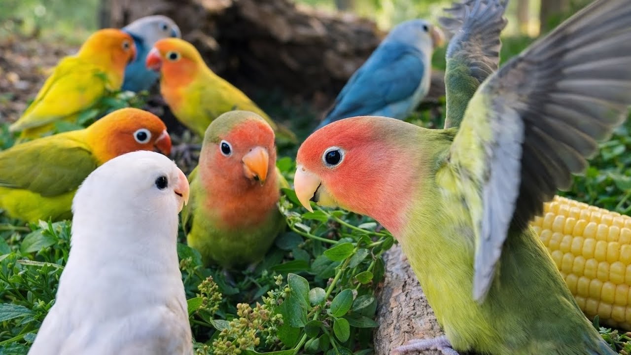 Lovebird Colorful 💚❤️#lovebirds #sunconure #parrotlover #birds #cutelovebird
