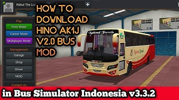 🔴🔵How to download/install Hino AK1J v2.0 Bus Mod for Bus Simulator Indonesia || BUSSID v3.3.2