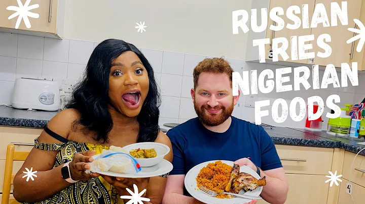 MY RUSSIAN 🇷🇺 FRIEND TRIES NIGERIAN FOODS FOR THE FIRST TIME *Jollof Rice*Eba and Okro*