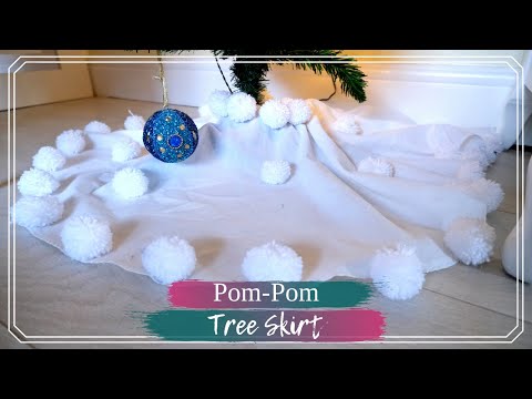 How to Make a Pom-Pom Tree Skirt | Recycling an old sheet | Handmade Christmas