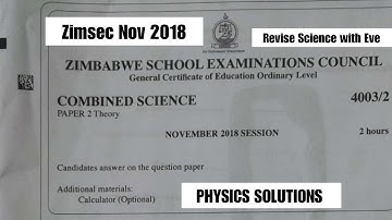 Zimsec Nov 2018, Combined Science Paper 2, Section D solutions