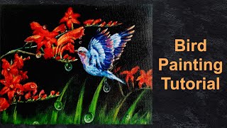 Bird Painting Tutorial| Easy Acrylic Painting Ideas| Art Lobby| How to Paint