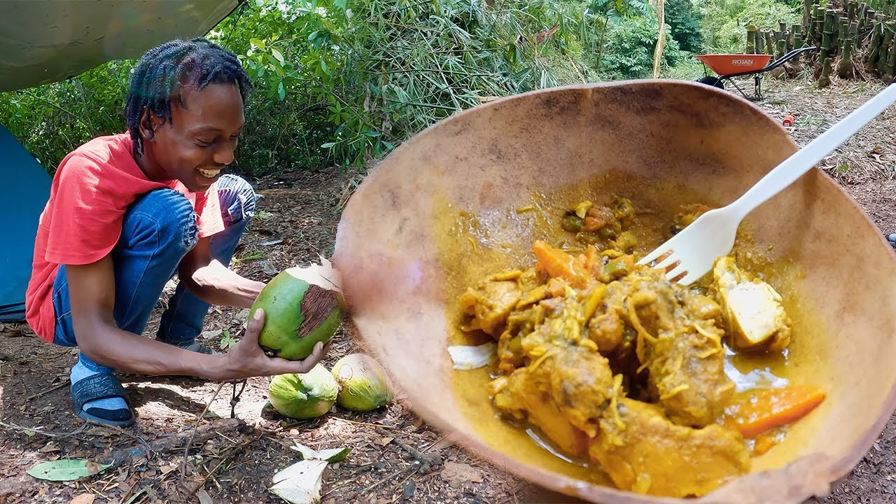Coconut and Curry Chicken on Off Grid Farm in Jamaica YouTube