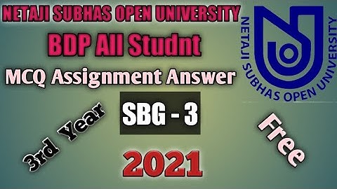 NSOU BDP SBG-3 assistant submission Exam Answer sheet for Third year
