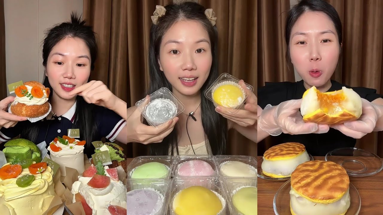ASMR EATING DELICIOUS ASIAN DESSERTS MUKBANG | SATISFYING SWEETS REVIEW
