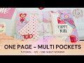 MULTI POCKETS ONE PAGE WONDER - TUTORIAL - DIY - SNAIL MAIL- NO GLUE - LIZ THE PAPER PROJECT