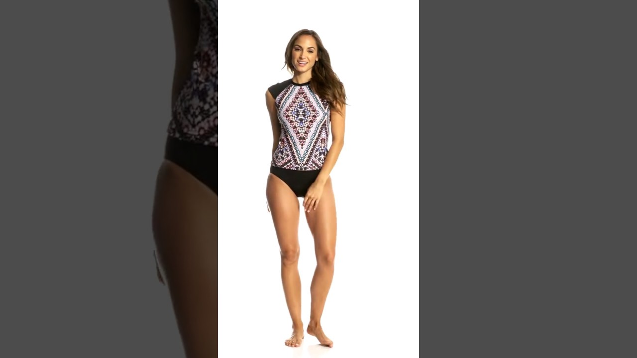 Seafolly Indian Summer Cap Sleeve Rashguard | SwimOutlet.com