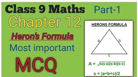 MCQs of Class 9 Maths Chapter 12 Heron’s Formula (part-1)