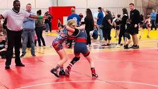 Willow Liles 2-18-24 NCWAY ‘24 FEMALE STATE CHAMPIONSHIPS (Wrestling) Match 2-Fayetteville,NC (10yo)