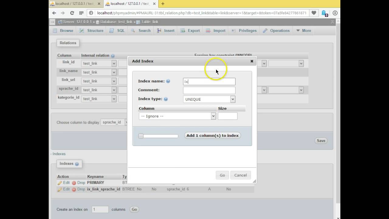 phpmyadmin foreign key phpmyadmin foreign key