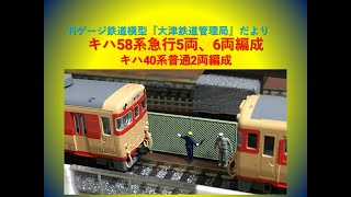 キハ58系急行5両、6両編成、キハ40系普通2両編成