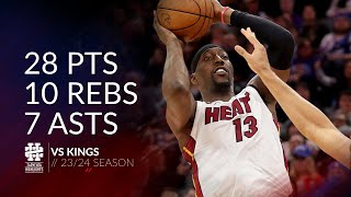 Bam Adebayo 28 pts 10 rebs 7 asts vs Kings 23/24 season