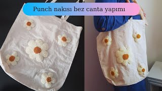 #punchneedle #dıy#kendinyap BEZ ÇANTAYA PUNCH NAKISI YAPIMI /PUNCH NEEDLE BAGS