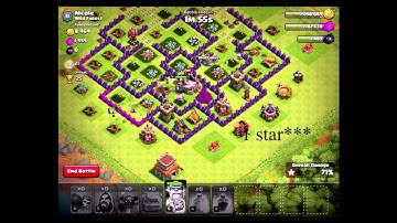 clash of clans th8 GOWIPE attack strategy dark elixir live commentary