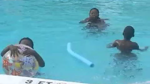 My kids swimming