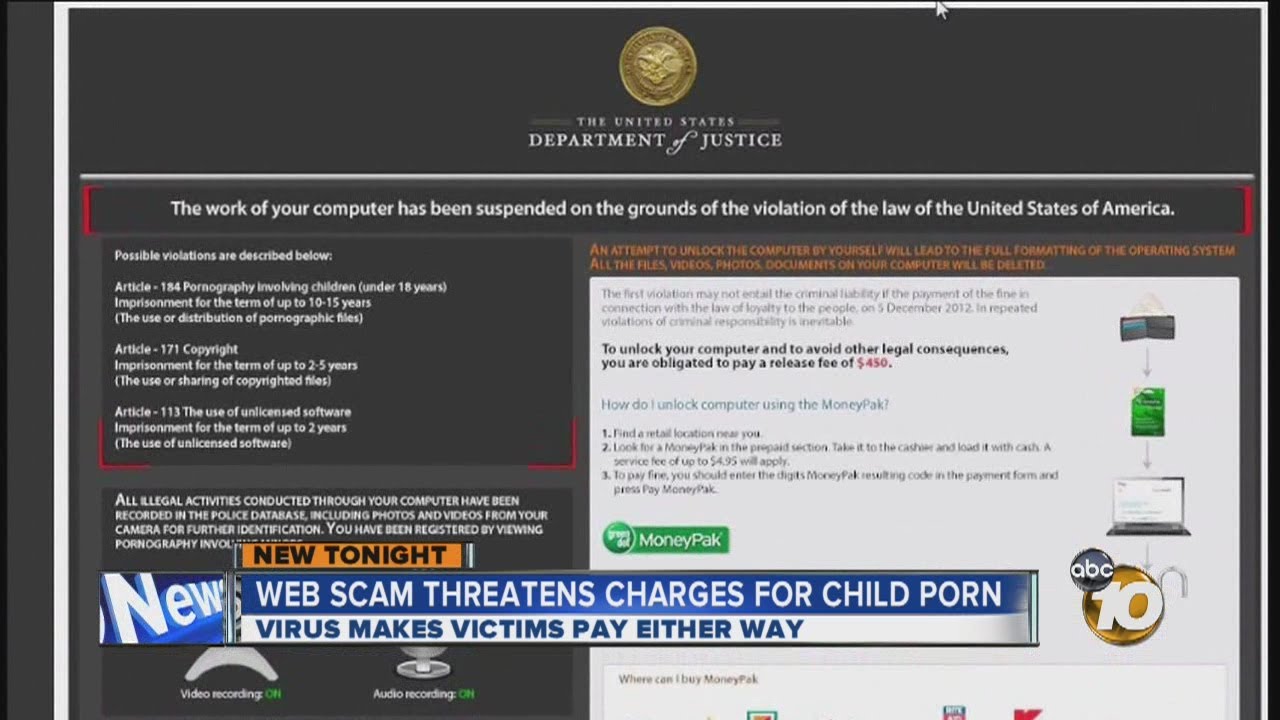 Computer virus extorts money with threat of child pornography accusations