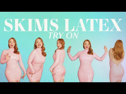 Skims Latex Try on Haul! 2nd skin, tight fitting latex dress! peaches peaches peaches