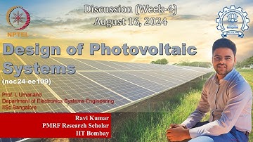 Design of Photovoltaic Systems | NPTEL | noc24-ee109 | Week-4