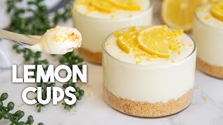 No-Bake Lemon Cheesecake Cups 🍋 | Easy and Quick Desserts