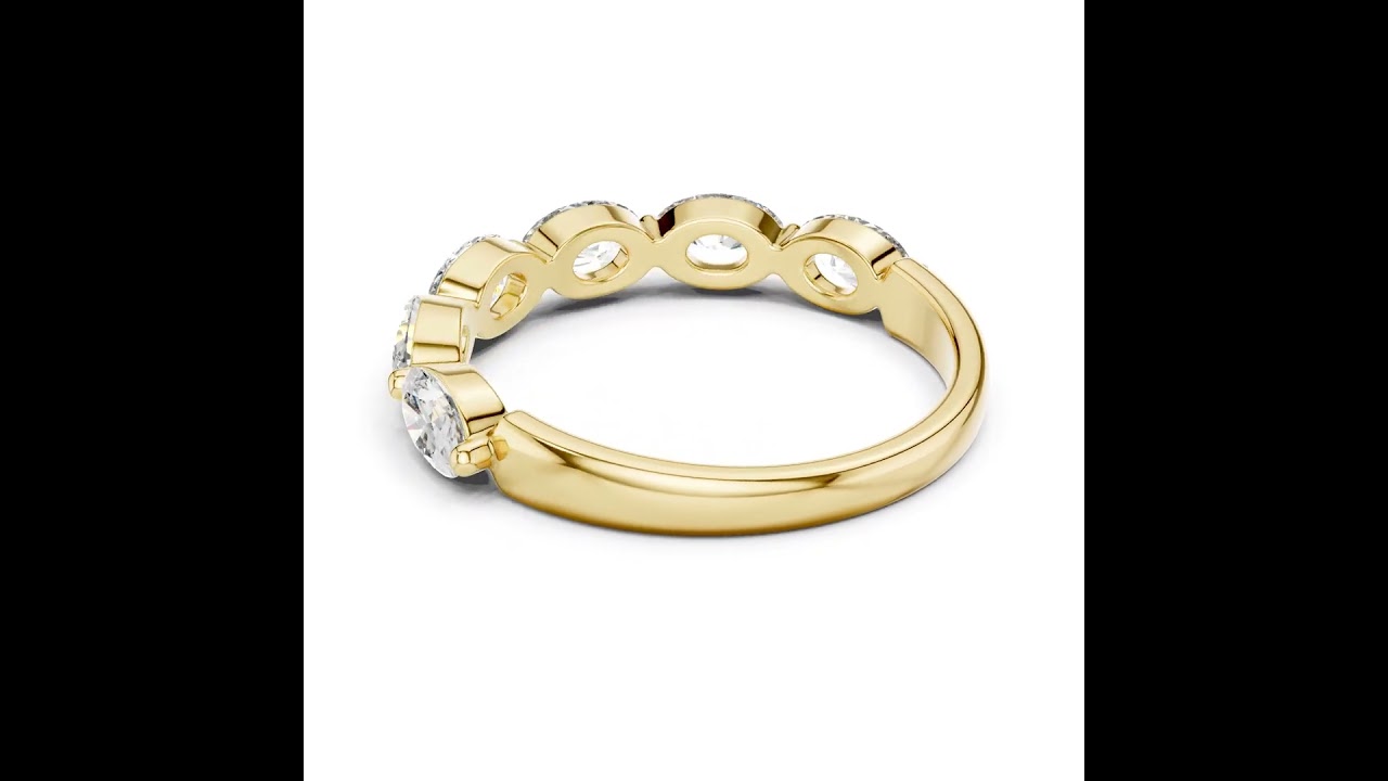 East-West Oval Diamond Half-Eternity Band