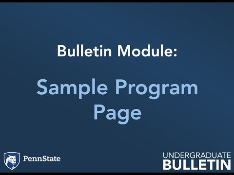 Bulletin Module - Sample Program Page