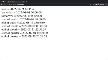 Laravel : Get Date of Week, Month, Quarter