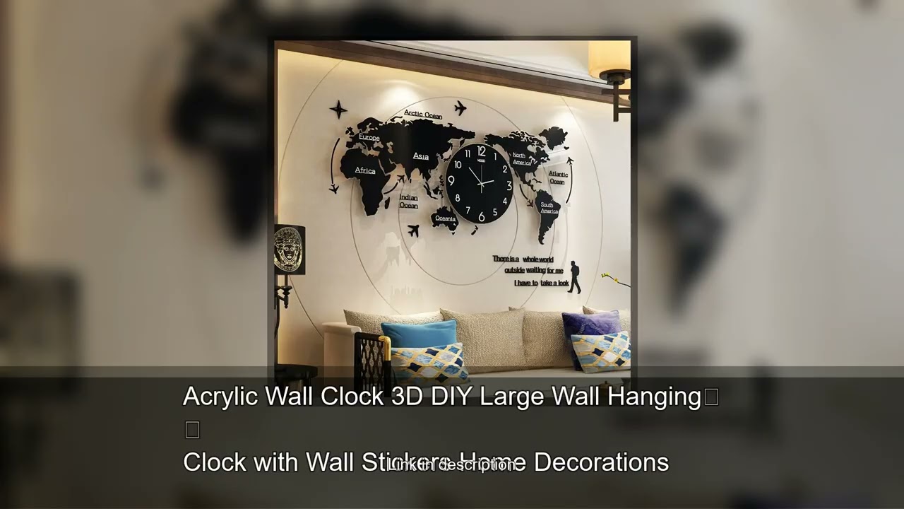 Acrylic Wall Clock 3D DIY Large Wall Hanging Clock with Wall Stickers Home Decorations