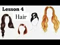 How to draw Hair | Fashion Hair Rendering Tutorial Explained