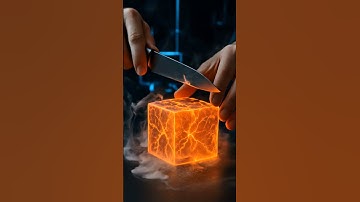 Cutting a Glowing Plasma Cube in 8K | Futuristic Sci-Fi Slow Motion" #asmr  #satisfying