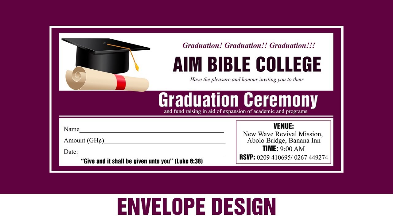 How To Design A Professional GRADUATION CEREMONY ENVELOPE  Photoshop  Tutorial