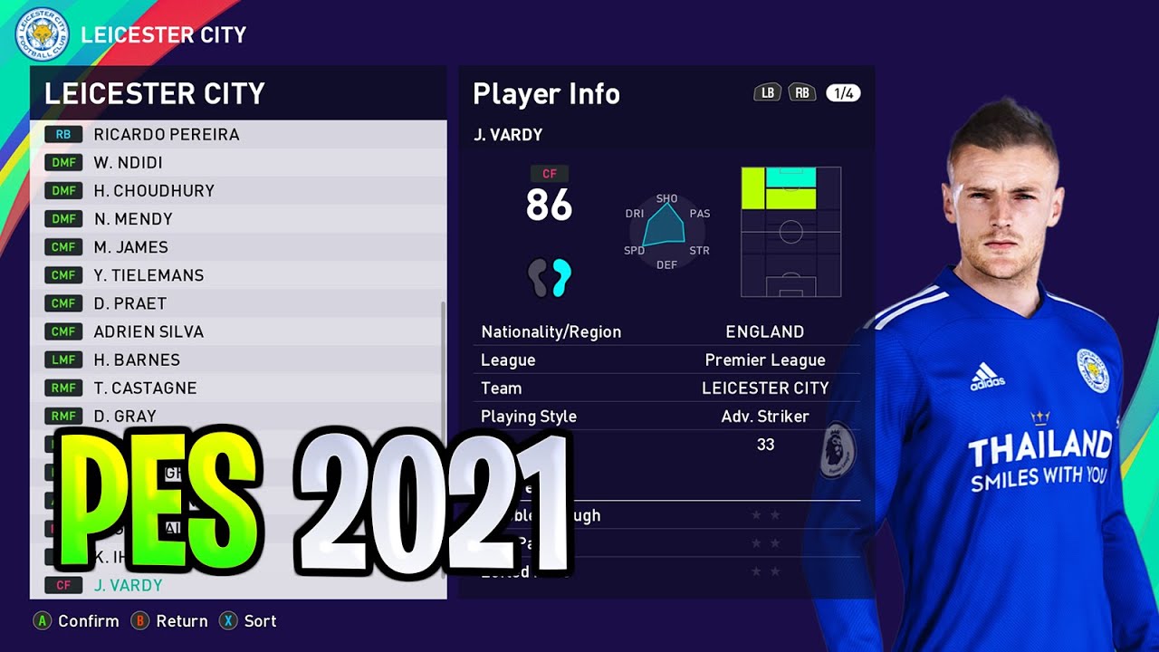 Leicester City players Ratings & Faces | PES 2021 - YouTube