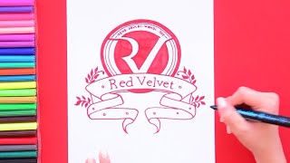 How to draw Red Velvet Band Logo