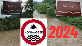 Hochwasser Gefahr am Horb am Neckar, Oberer Neckar, Glatt & Eyach, Fischingen, Mühringen, Haigerloch