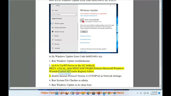 Fix Windows Update Error code 0x8024401c for WSUS