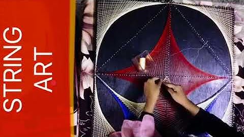 STRING ART | GEOMETRIC VECTOR DESIGN |TIME-LAPSE