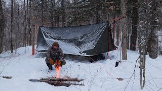 Winter Hammock Camping in the Snow