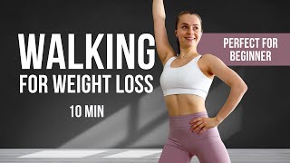 10 min - WEIGHT LOST WALKING - No Jumping, Low Impact, Beginner Friendly Cardio