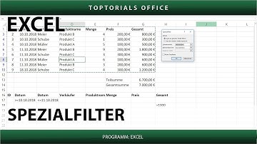 Spezialfilter ganz einfach / Erweiterter Filter (Excel)