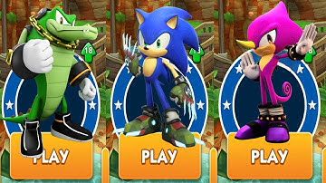Sonic Dash - Boscage Maze Sonic vs Vector vs Espio vs All Bosses Zazz Eggman Gameplay