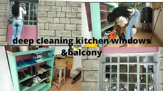 Vlog Deep Cleaning My Kitchen Windows &Kitchen Balconycleaning Motivation 2021