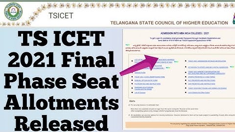 TS ICET 2021 Final Phase Seat Allotments Release Today 🤩//Timings..?