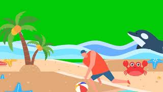 Green Screen Beach Scene Video,No Copyright