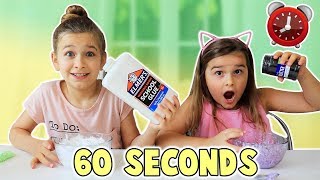 60 second slime challenge! cilla and maddy compete in the there are 3
rounds where they have to make different slimes second...