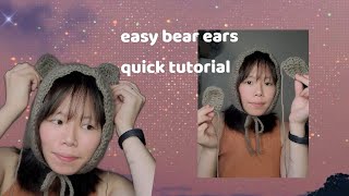 bear ear crochet tutorial ( add to your balaclava and bonnet etc !!)
