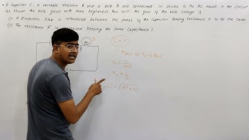 A Capacitor C, A Variable Resistor R And A Bulb B Are Connected In Series To The AC Mains. #jeemains